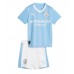 Billige Manchester City Børnetøj Hjemmebanetrøje til baby 2023-24 Kortærmet (+ korte bukser)